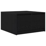 vidaXL Table basse avec tiroirs chêne noir 70 5x70x40 cm