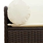 vidaXL Canapé de jardin avec coussins 3 places brun résine tressée