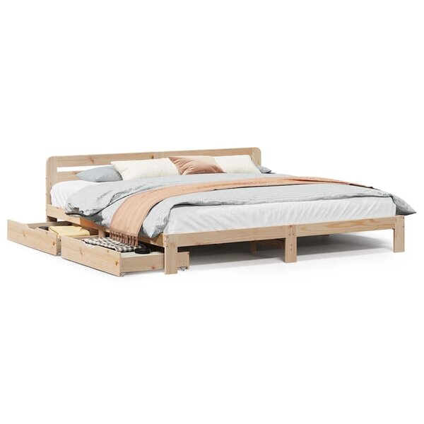 vidaXL Cadre de lit sans matelas 200x200 cm bois massif de pin