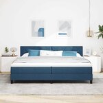 vidaXL Lit à ressorts avec matelas Bleu 200 x 200 cm tissu