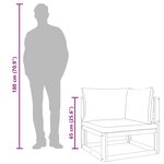 vidaXL Canapé d'angle sectionnel et coussins taupe bois massif acacia