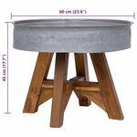 vidaXL Table basse bois de récupération mélangé 60x45 cm argenté