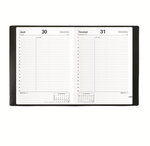 Agenda ABP 2 Couv Plast Grainée noir 12 x 17 cm QUOVADIS