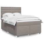 vidaXL Sommier à lattes de lit avec matelas Taupe 140x190 cm Tissu