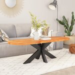 vidaXL Dessus de table 110x50x3 8 cm ovale bois massif d'acacia