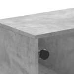 vidaXL Table basse avec portes en verre gris béton 68 5x50x50 cm