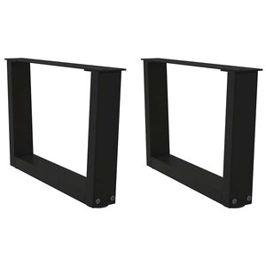 vidaXL Pieds de table basse en forme de V  2 pièces  noir  60 x (30-31 3) cm  acier