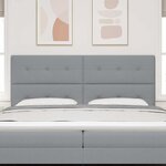 vidaXL Tête de lit avec tête de lit Gris clair 200 cm Cuir synthétique