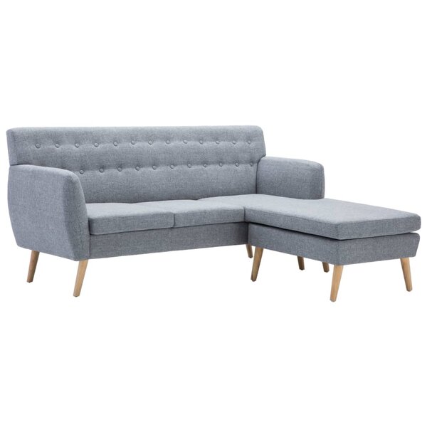 vidaXL Canapé d'angle revêtement en tissu 171 5x138x81 5 cm gris clair