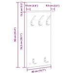 vidaXL Porte-manteau mural chêne artisanal 90 x 40 x 10 cm