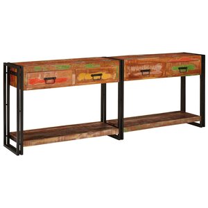 vidaXL Tables console 2 Pièces Multicolore Bois massif de récupération