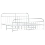 vidaXL Cadre de lit métal sans matelas et pied de lit blanc 200x200 cm