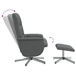vidaXL Fauteuil de massage inclinable et repose-pieds gris foncé tissu