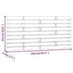 vidaXL Tête de lit murale Blanc 156x3x63 cm Bois massif de pin