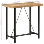vidaXL Table de bar 110x55x107 cm bois massif de manguier et fer