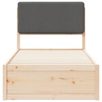 vidaXL Cadre de lit avec tête de lit rembourrée Gris foncé