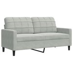 vidaXL Ensemble de canapés 2 Pièces avec coussins Gris clair Velours