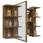vidaXL Armoire à miroir de salle de bain Chêne fumé 80x20 5x64 cm Bois