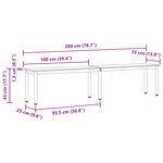 vidaXL banc Naturel 200 x 35 x 45 cm Bois de pin massif