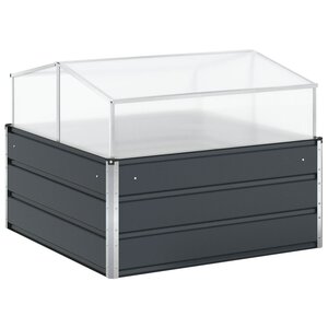 vidaXL Jardinière Anthracite 100 x 100 x 77 cm Acier galvanisé
