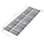 vidaXL Banc de jardin 3 places avec coussin 150 cm Bois d'eucalyptus