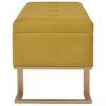 Banc banquette avec compartiment de rangement 105 cm moutarde velours 02_0021244