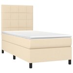 vidaXL Sommier à lattes de lit avec matelas Crème 80x200 cm Tissu