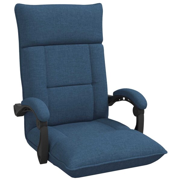 vidaXL Fauteuil de sol ajustable Bleu Tissu