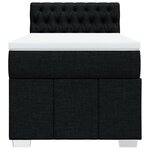 vidaXL Sommier à lattes de lit avec matelas Noir 90x190 cm Tissu