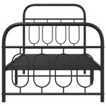 vidaXL Cadre de lit métal sans matelas avec pied de lit noir 90x190 cm