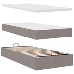 VidaXL Cadre de lit ottoman avec matelas taupe 180x200 cm tissu