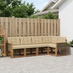 vidaXL Ensemble de canapés d'extérieur 5 Pièces Naturel et Beige