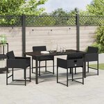 vidaXL Ensemble de salle à manger pour jardin 5 Pièces Noir polyrotin