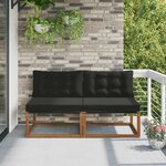 vidaXL 2 Pièce Sofa de milieu extérieur Bois d'Acacia Massif Naturel