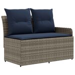 vidaXL Ensembles de meubles 7 Pièces Gris et bleu marine Rotin PE
