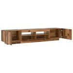 vidaXL Meuble TV avec lumières LED vieux bois bois d'ingénierie
