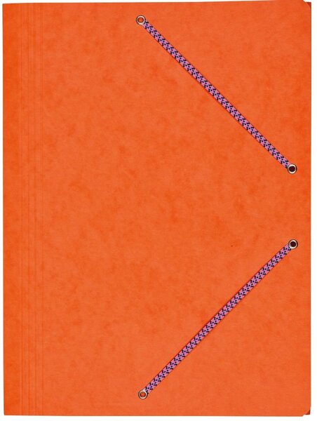 Chemise Carte Lustée 24 x 32 cm à rabats avec élastique Orange COUTAL
