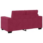 vidaXL Canapé deux places avec coussin Rouge bordeaux Velours
