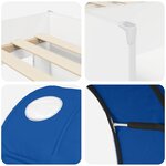 vidaXL Lit avec Tunnel 4 Pièces Blanc et bleu Bois d'ingénierie