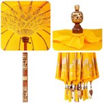 vidaXL Parasol balinais 260 Jaune 180-190 cm Coton et bois massif