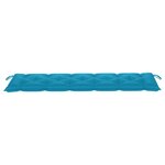 vidaXL Banc de jardin avec coussin bleu clair 175 cm Teck massif