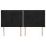 vidaXL Tête de lit avec oreilles Noir 163x16x118/128 cm Velours