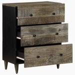 vidaXL Buffets 2 Pièces gris clair 60x33 5x75 cm bois de manguier massif