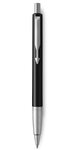 PARKER Vector stylo bille, noir avec attributs chromés, pointe moyenne, encre bleue, coffret cadeau