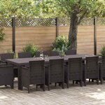vidaXL Ensemble de salle à manger pour jardin 13 Pièces Marron Poly rotin