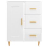 vidaXL Buffet Blanc brillant 69 5x34x90 cm Bois d'ingénierie