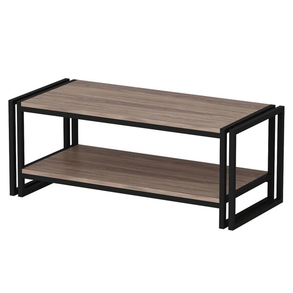 Homemania Table basse Lesa 102x45x40 cm Noir et noyer