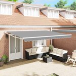 vidaXL Auvent Blanc 4 5 ×3 m Métal