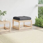 vidaXL Repose-pied de jardin avec coussins bois de pin massif