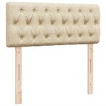 vidaXL Sommier à lattes de lit avec matelas Crème 120x200 cm Tissu